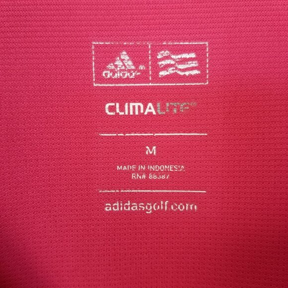 Women's Adidas Climalite SS  Golf Polo Shirt Pink Size Medium - Picture 3 of 6